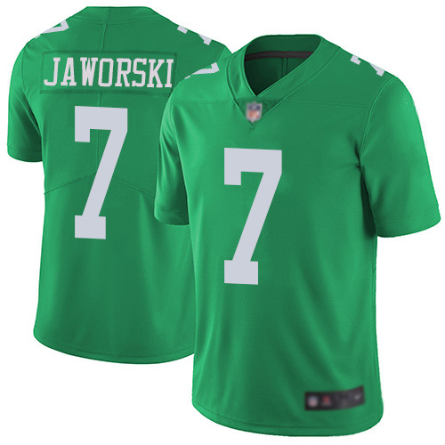 Men Philadelphia Eagles #7 Ron Jaworski Limited Green Rush Vapor Untouchable NFL Jersey Football